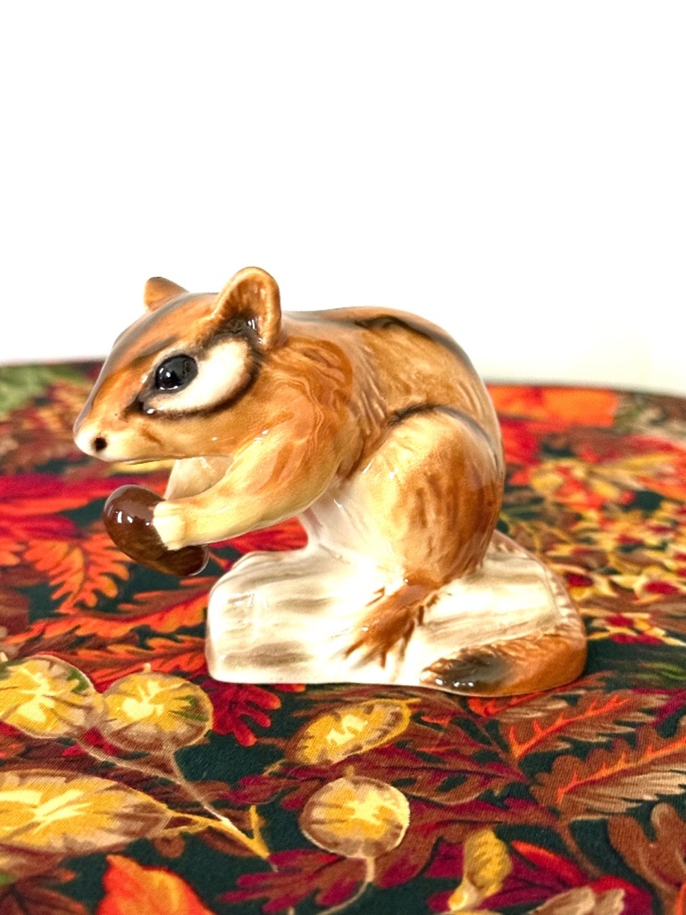 Goebel Vintage Porcelain Chipmunk with Acorn Figurine From West Germany.